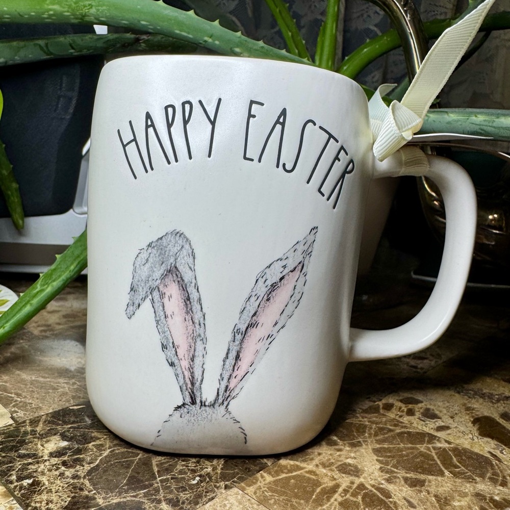 Rae Dunn Gray and White Easter Mug
